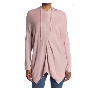 STITCHDROP Pink Salt Tunic Long Sleeve Shark-Bite Hem Hoodie Size Small